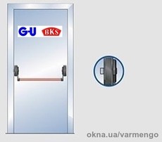 Антипаника G-U для одной створки, 1-но точечное запирание.